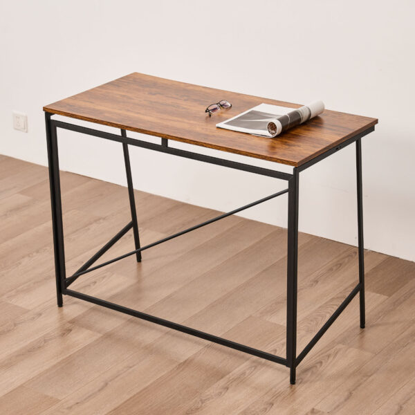 Folding Desk No Assembly Required 39" Writing Computer Desk in Vintage Brown (X001HOF48T)