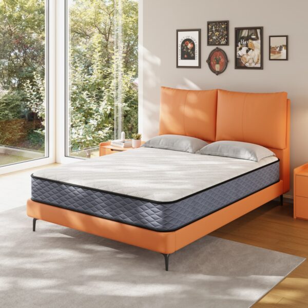 Angle View of the 10-Inch Hybrid Pocket Coil and Memory Foam Mattress (MPS1001)