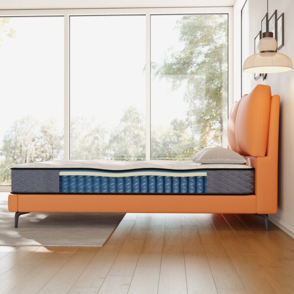 Side View of the 10-Inch Hybrid Pocket Coil and Memory Foam Mattress (MPS1001)