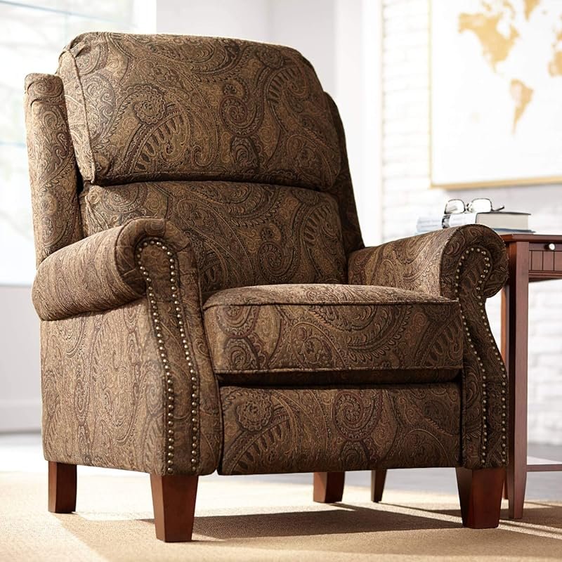 Kensington Hill Beaumont Traditional Recliner Chair with Warm Brown Pa