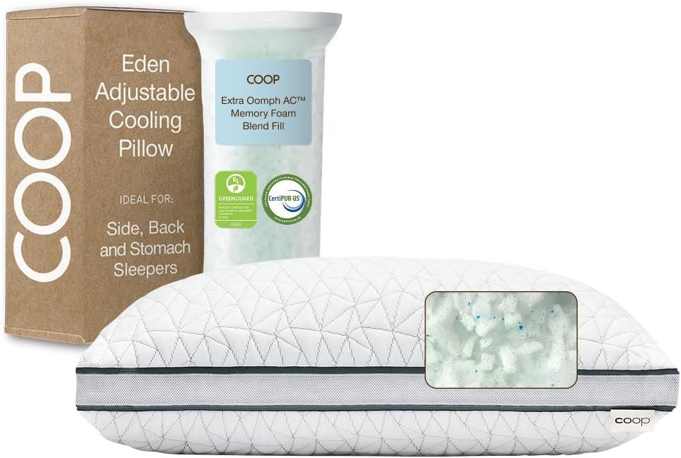Coop Home Goods Eden Queen Pillow with Cooling Gel Memory Foam for All