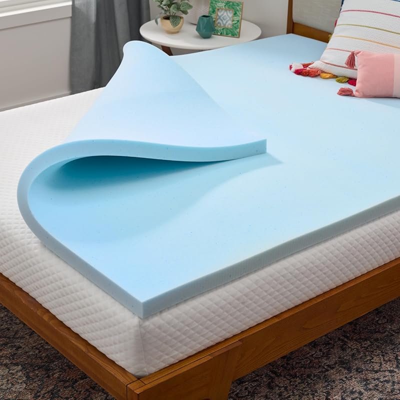 2 Inch Gel Infused Memory Foam Queen Topper for Cooling and Pressure R