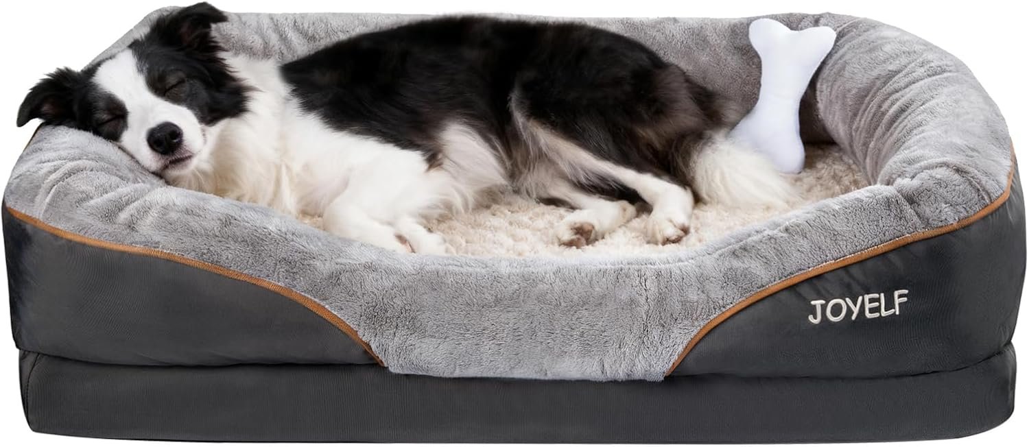 JOYELF Large Memory Foam Dog Bed, an Orthopedic Pet Sofa with Removabl