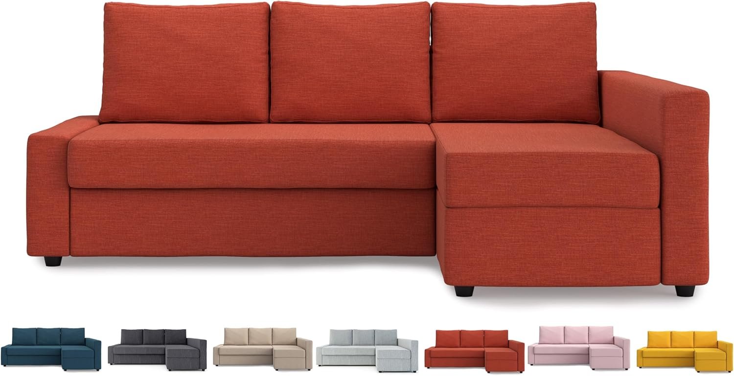 Orange Snug Fit Slipcover (Cover Only) for IKEA Friheten Sofa Bed with
