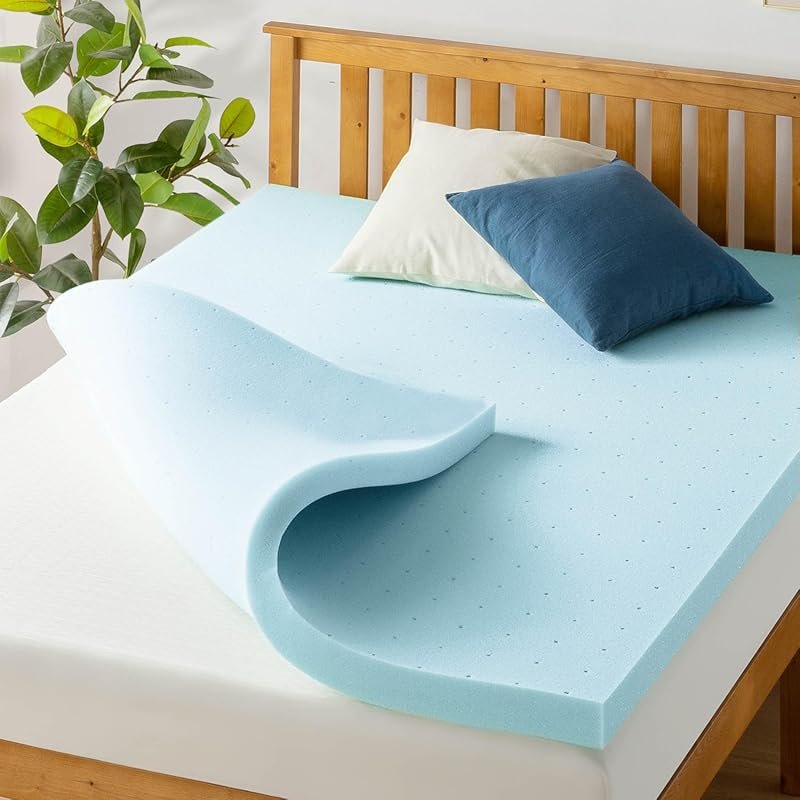 Queen 3-Inch Ventilated Memory Foam Mattress Topper for Sofa Bed - Coo