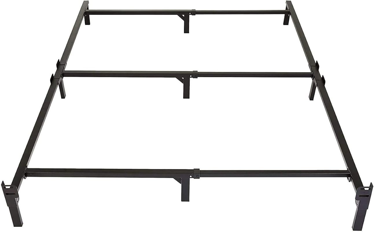 Amazon Basics 9-Leg King Metal Bed Frame, Tool-Free Assembly, Sturdy S