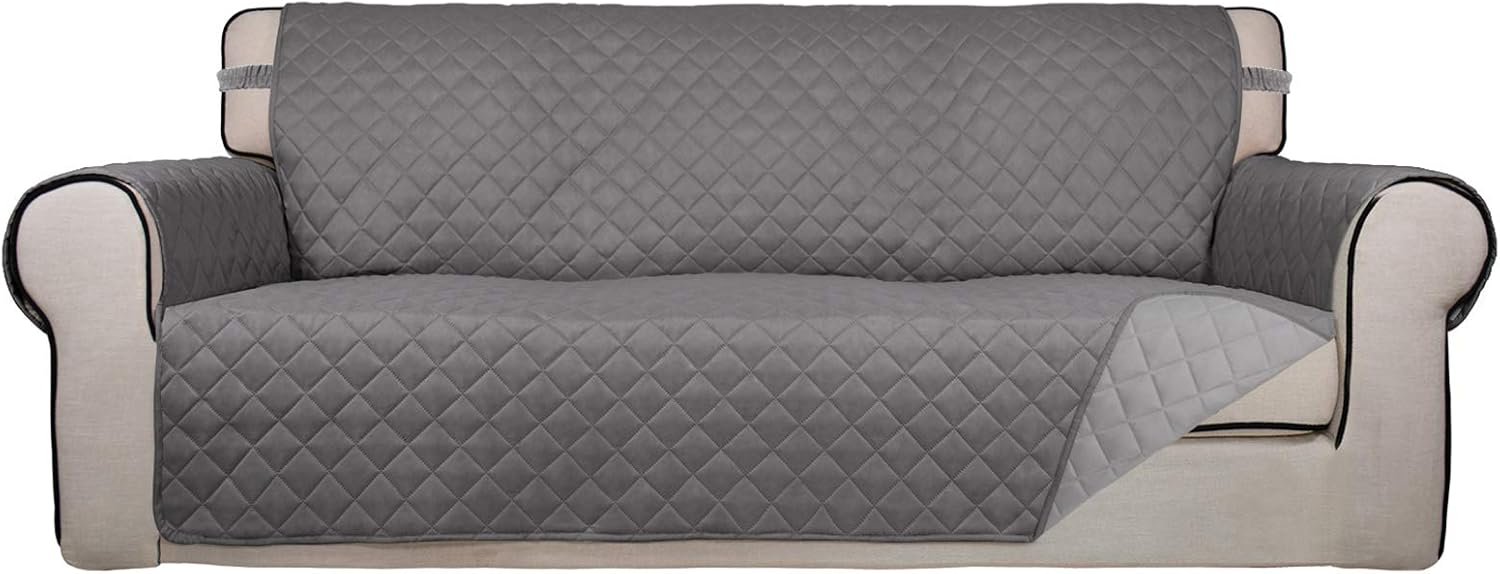 Reversible Quilted Sofa Cover, Water Resistant and Washable, with Elas