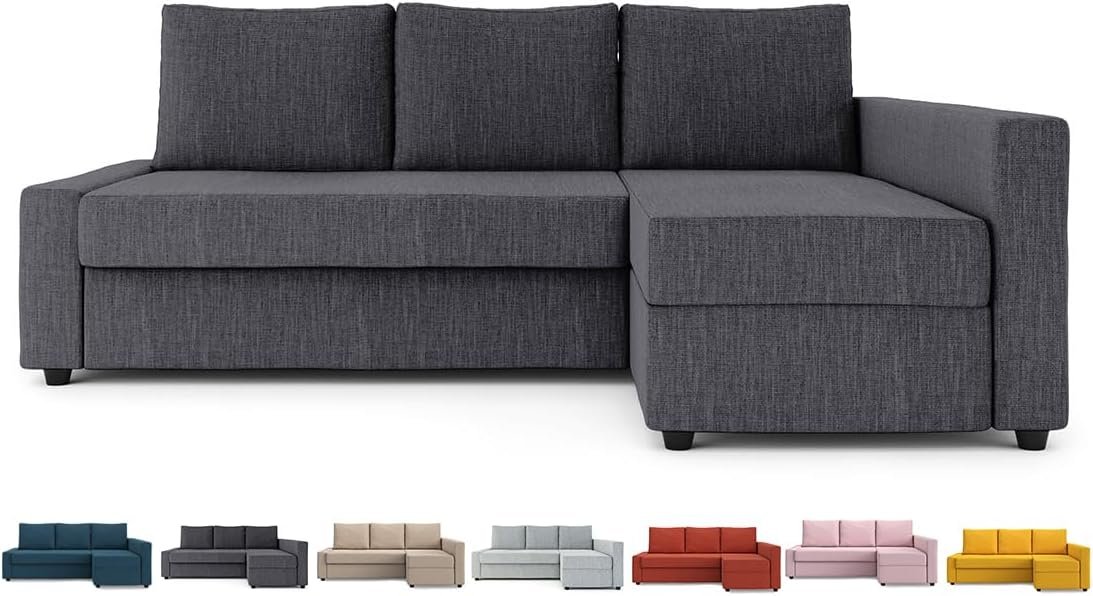 Dark Grey Snug Fit Slipcover (Cover Only) for IKEA Friheten Sofa Bed w