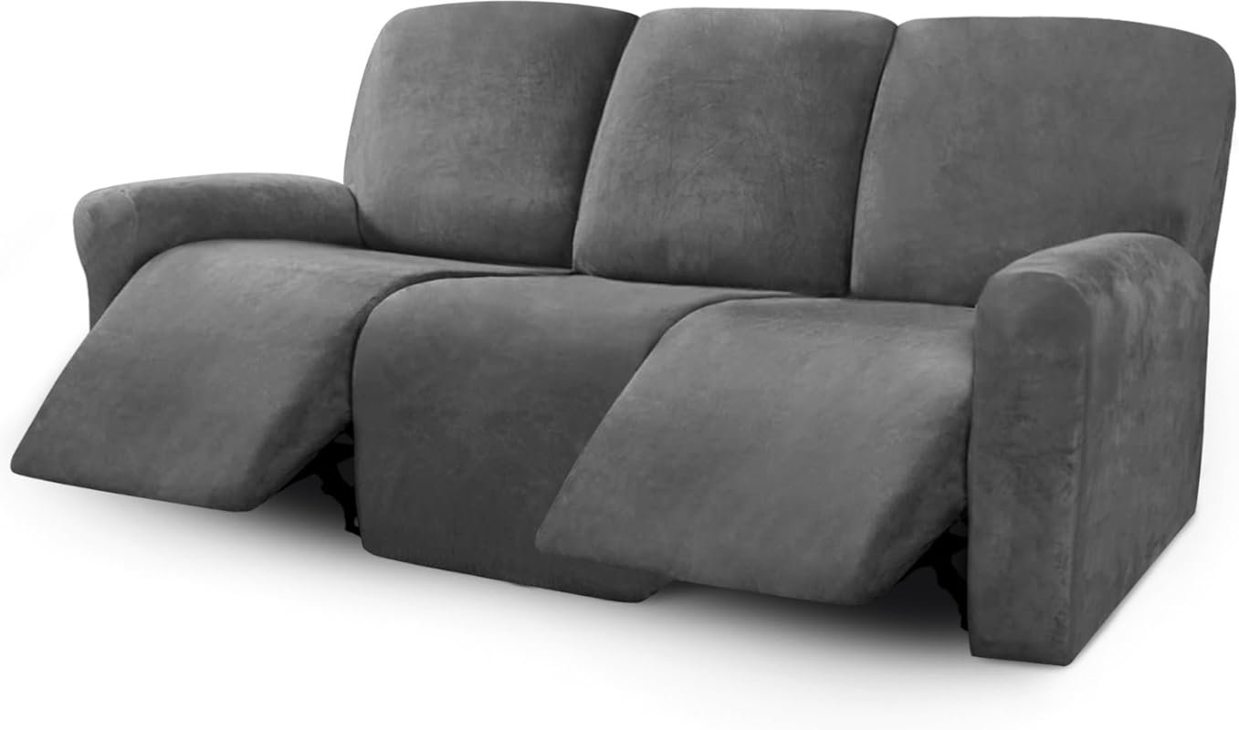 ULTICOR Velvet Recliner Sofa Covers: Stretch, Thick, Soft, Washable fo