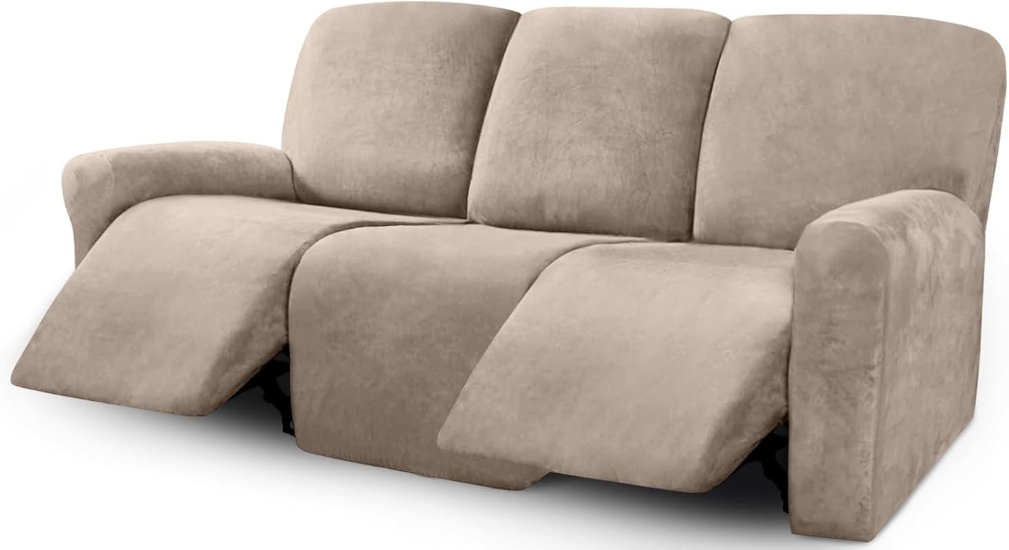 ULTICOR Velvet Recliner Sofa Covers: Stretch, Thick, Soft, Washable fo
