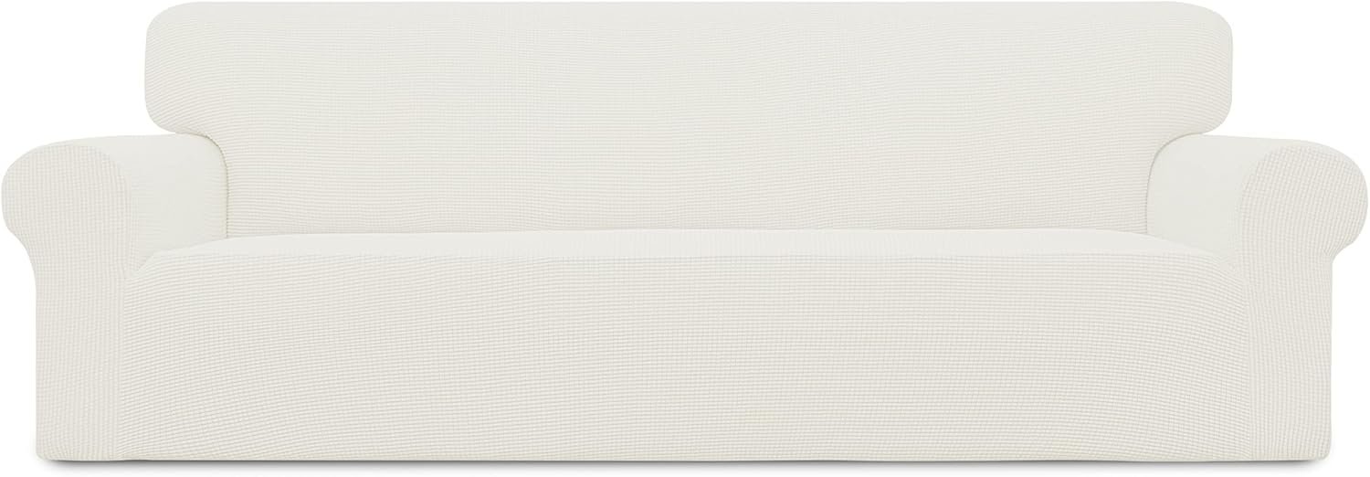 Best Rated Stretch 4 Seater Sofa Slipcover, Jacquard Fabric with Small