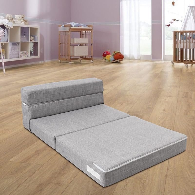 Folding Twin Size Convertible Sleeper Sofa Bed, Foam Fold Out Chair wi