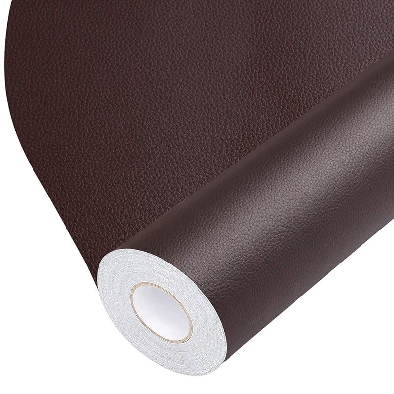 Self-Adhesive Dark Brown PU Leather and Vinyl Repair Patch for Sofa, C