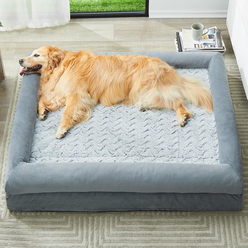 WNPETHOME Large Dog Sofa Bed with Removable Waterproof Cover and Ortho