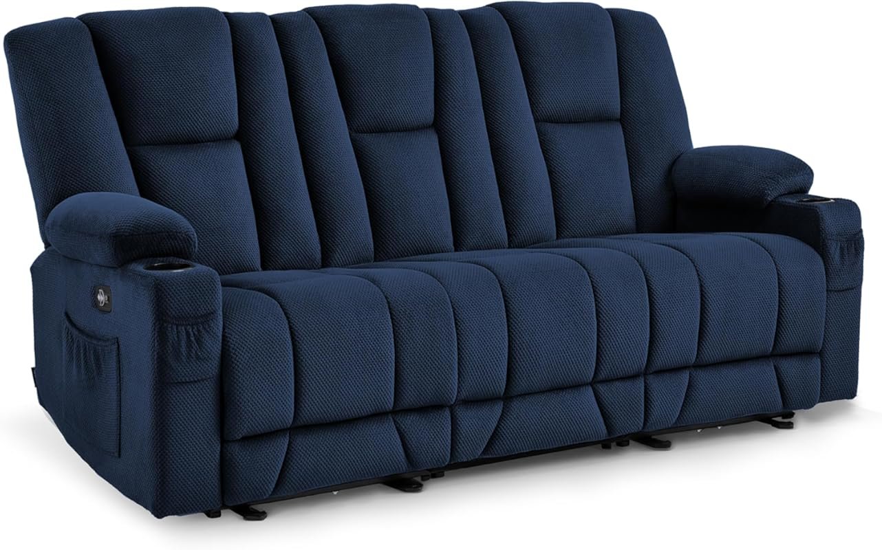 MCombo Zero Gravity 3 Seater Power Reclining Sofa with Heat and Vibrat
