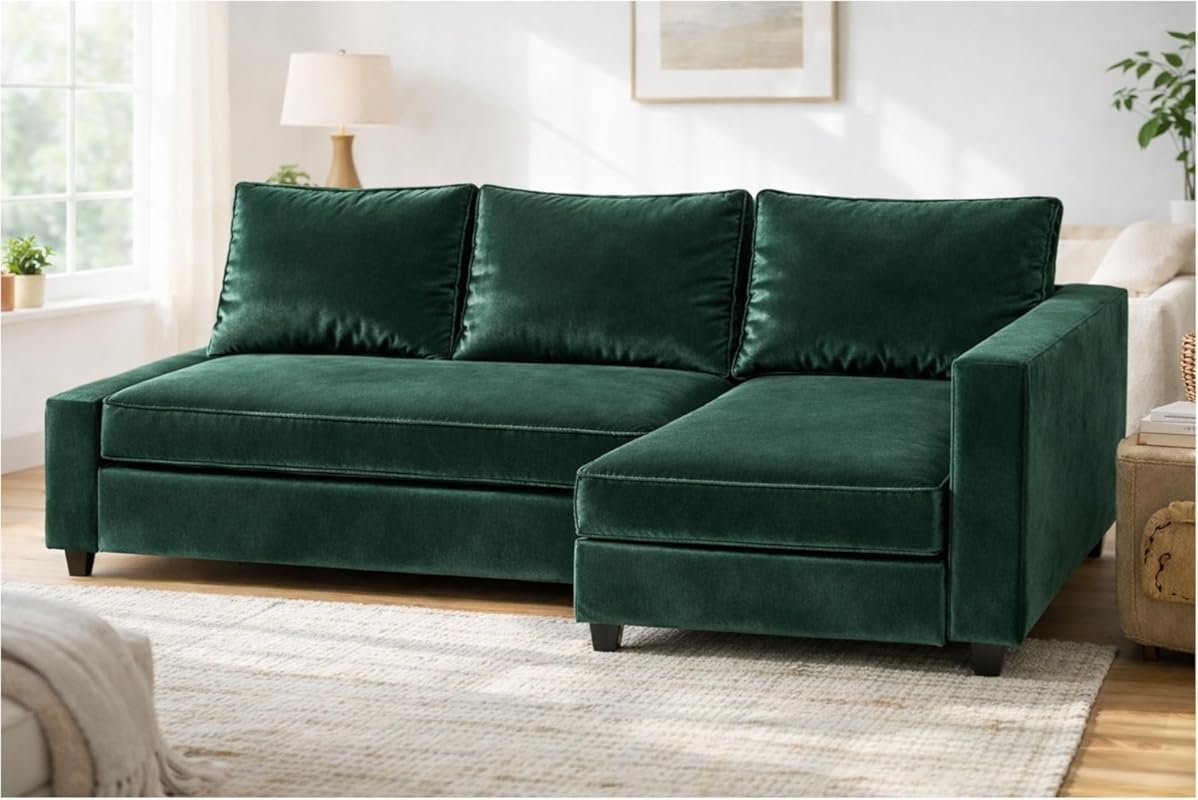 IKEA Friheten Velvet Sleeper Sofa Cover Replacement for Sectional, Gre