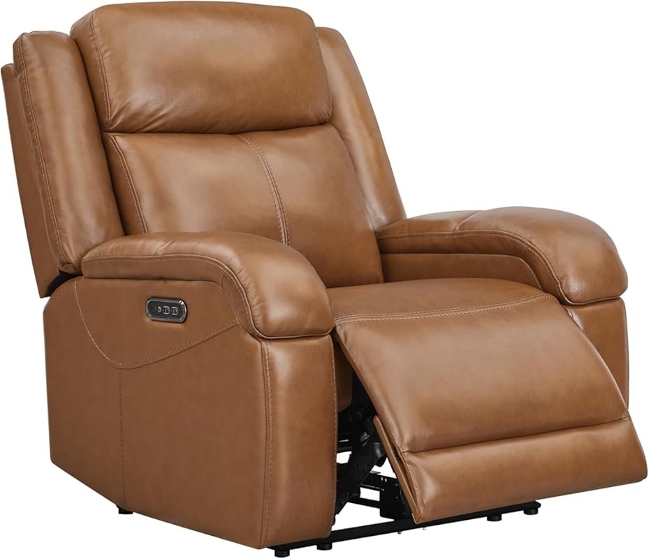 Watson & Whitely Genuine Leather Power Reclining Sofa with Wall Hugger