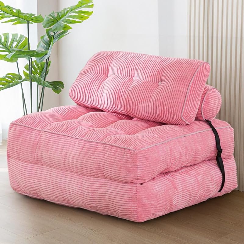 Folding Sofa Bed: Convertible Sleeper Chair with Back Support, Ideal f