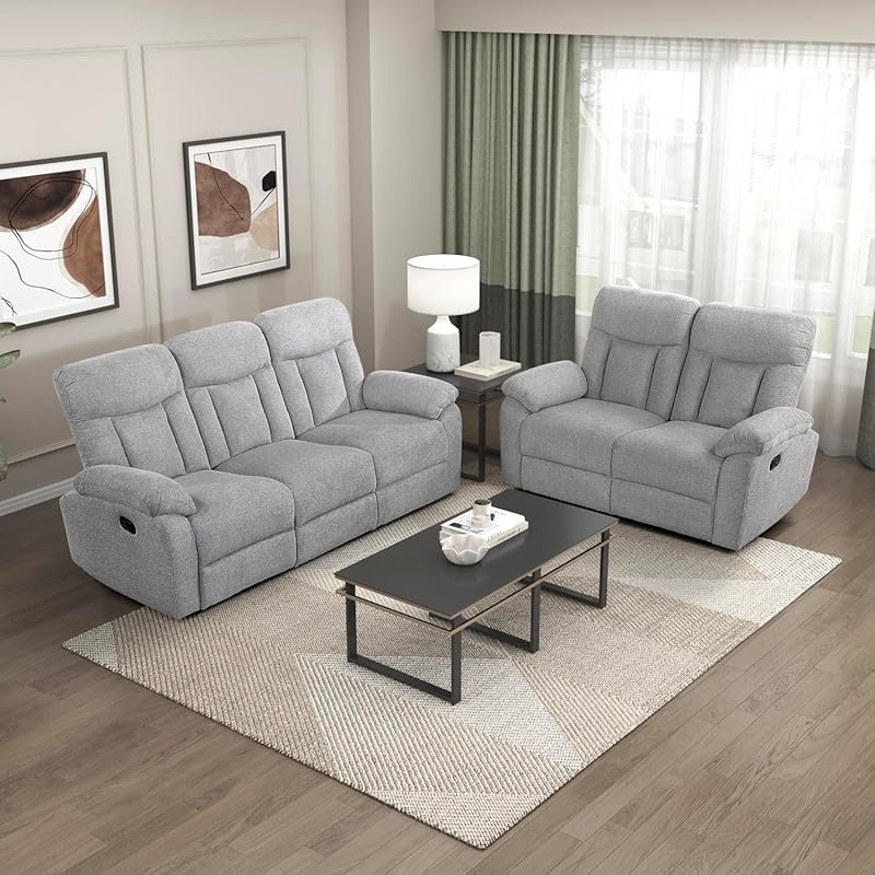 Lexicon Manual Reclining Living Room Set, Recliner Sofa Sets, Couches 
