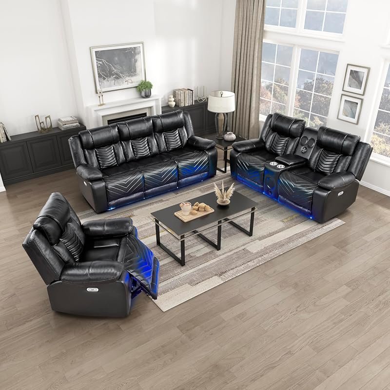 Lexicon 3-Piece Power Wall Hugger Reclining Sofa, Loveseat, Chair with