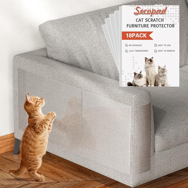 Transparent, Self-Adhesive Cat Scratch Furniture Protector. Anti-Claw