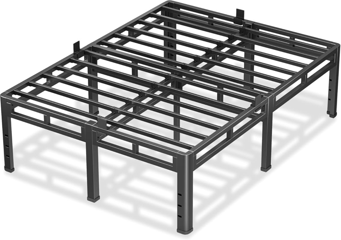 NKZ 24-Inch King Metal Bed Frame, 2-in-1 Platform with Box Spring, 400