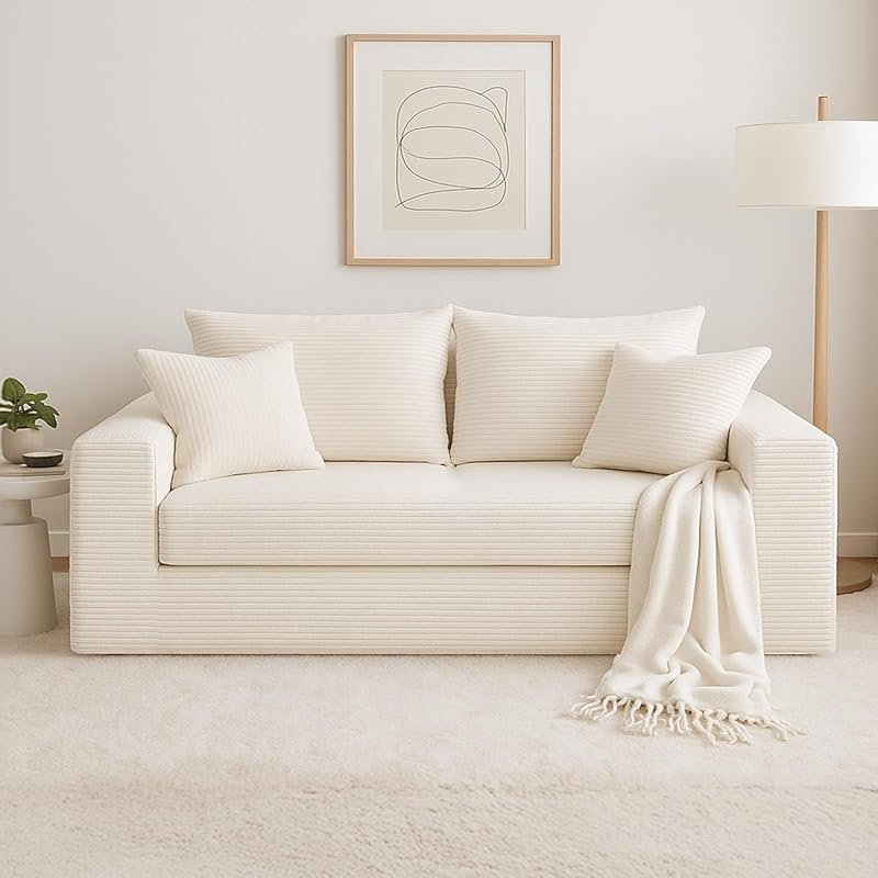 Convertible Loveseat Pull Out Sofa Bed with Chaise Lounge, perfect for