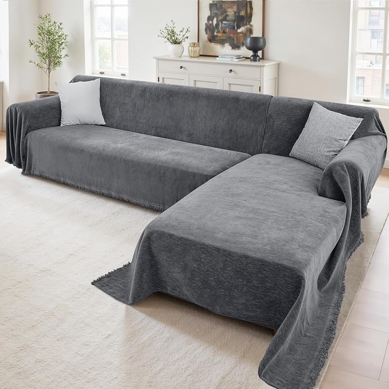 Sectional Couch Covers, 2 Pieces Washable L Shaped Couch Covers Sofa B