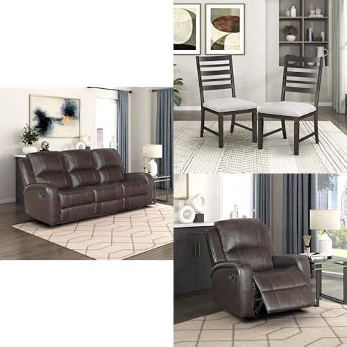 Lexicon 3-Piece Top Grain Leather Match Manual Wall Hugger Reclining S