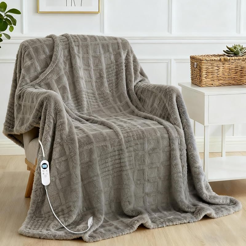 Fast Heating Waffle Electric Throw with 12 Heat Levels & 12H Timer, ET