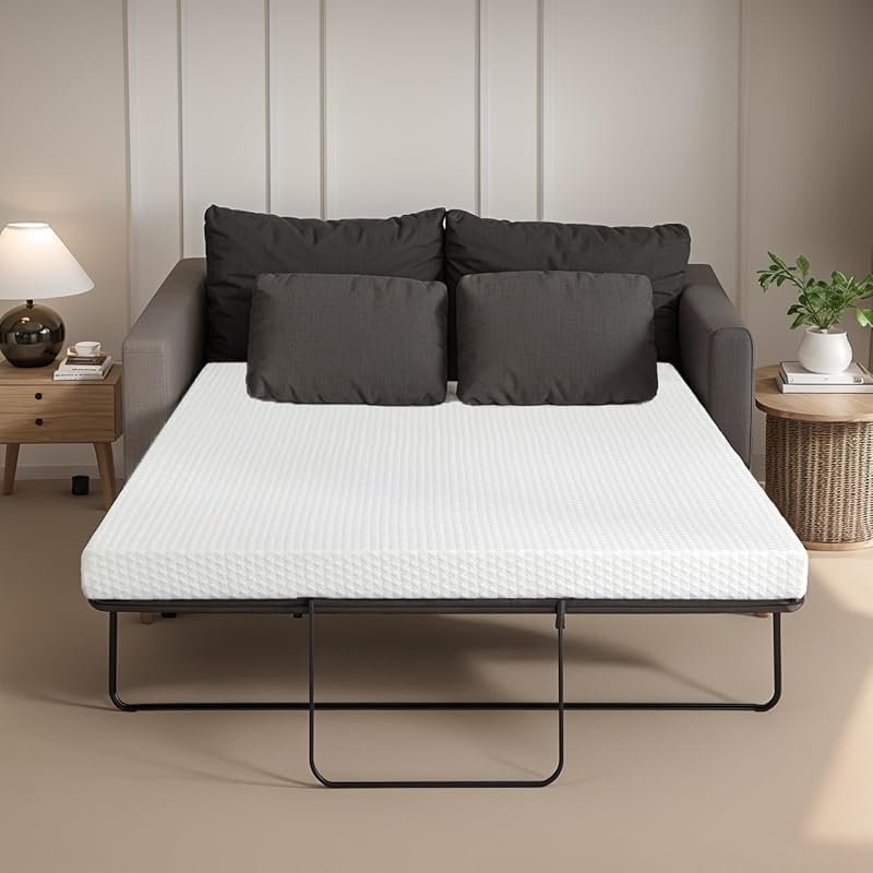 4-Inch Queen Sleeper Sofa Mattress with Removable Washable Cover for R