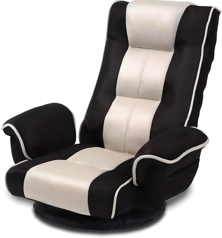 Linen Fabric Ergonomic Gaming Chair, 6-Position Reclining Sofa Bed wit