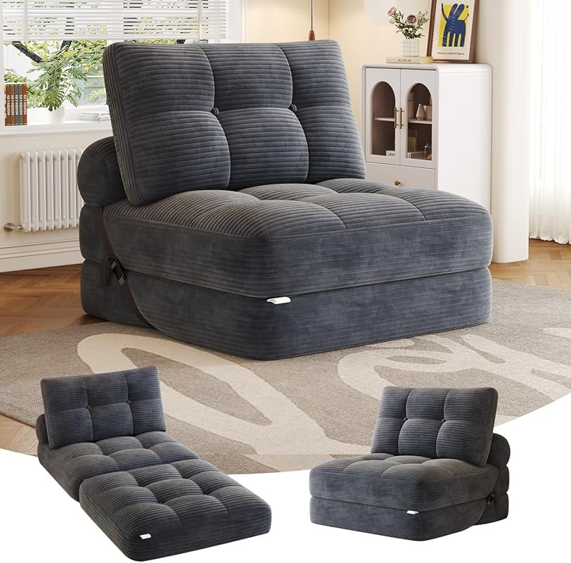 Convertible Folding Sofa Bed Chair with Back Support, designed for Sma