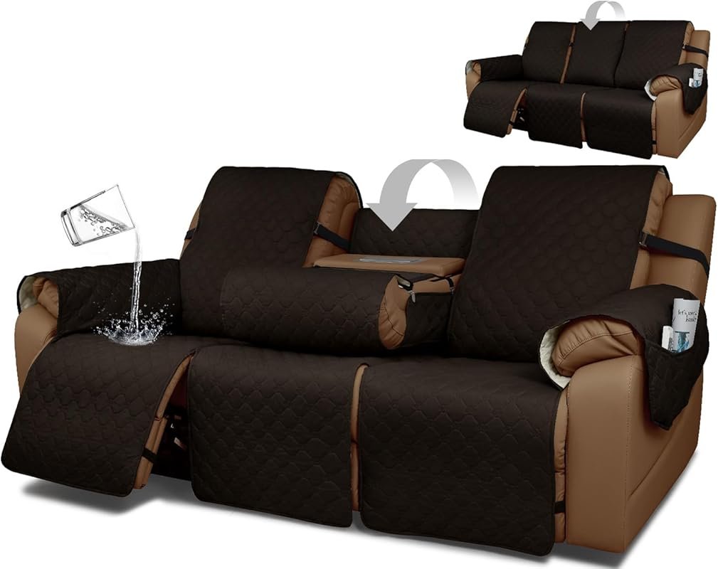 Waterproof Washable Recliner Sofa Covers with Flipped Backrest, Non-Sl