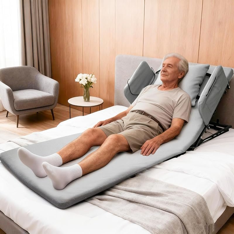 Adjustable Electric Bed Backrest with Remote, 2°-80° Recline, Handrail