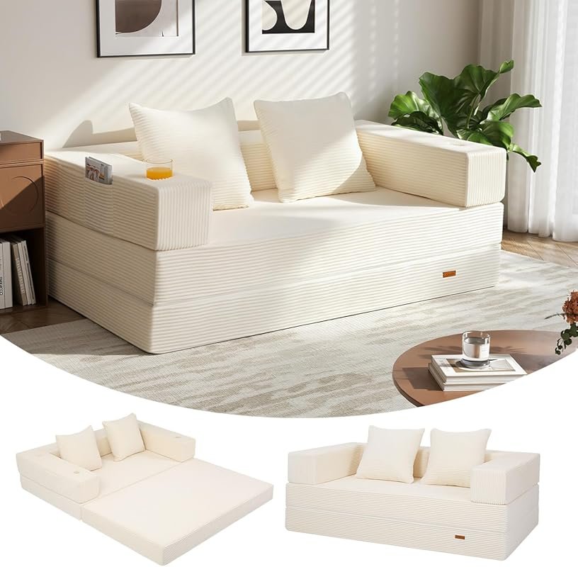 Convertible Folding Futon Sofa Bed – A Versatile Floor Sleeper for Liv