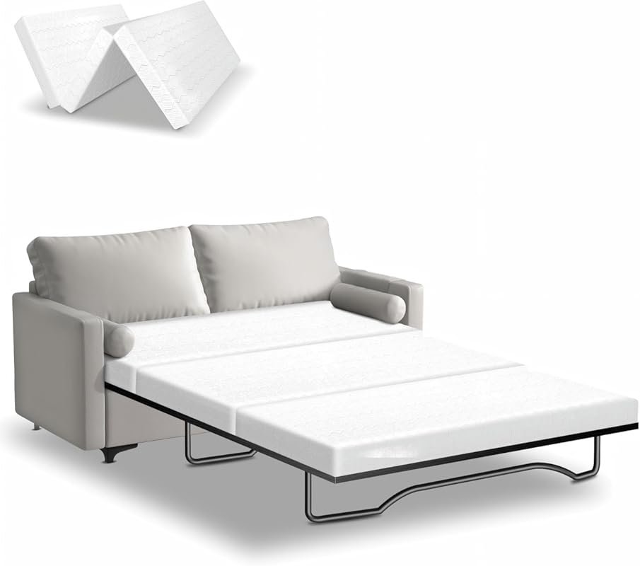 Srora 4-Inch Queen Sleeper Sofa Mattress, CertiPUR-US, Foldable with B