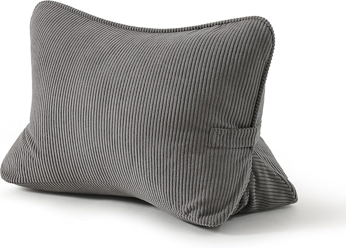 Corduroy Lumbar Support Cushion for Sofa: Ergonomic Triangle Pillow fo