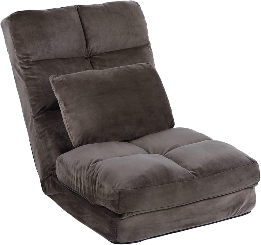 Indoor Floor Chaise Lounge Sofa Chair for Adults, 14-Angle Adjustable 