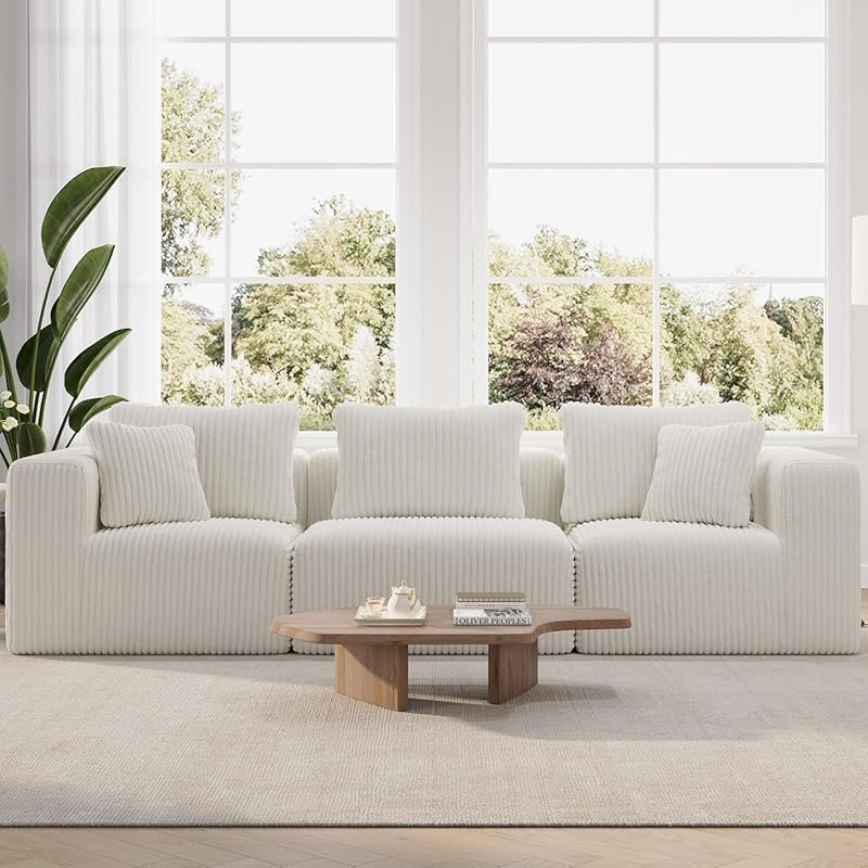 Best 106-inch Modern 3-Seat Modular Cloud Sectional Sofa with Smart Co
