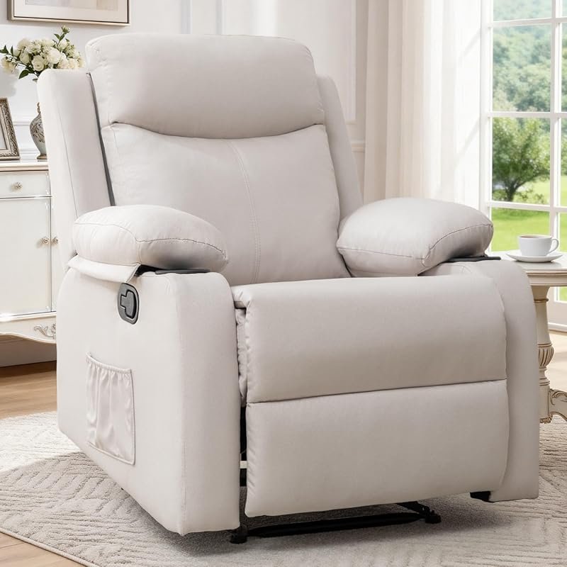 Small Manual Recliner Chair with Adjustable Backrest, perfect for Comp