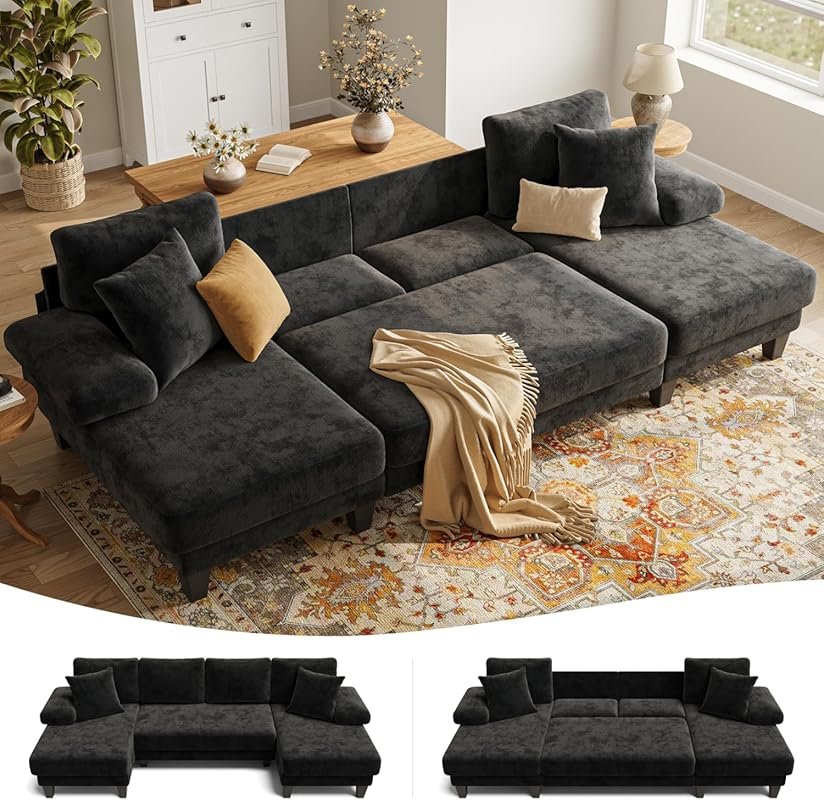 Txtin's Sleeper Sofa with Pull Out Couch Bed | 112 Inch Couches for Li